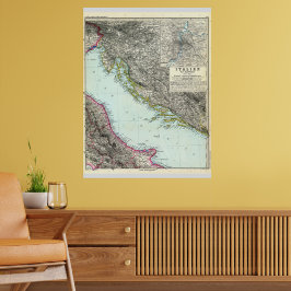 Poster Mapa do Mar Adriático (1891)