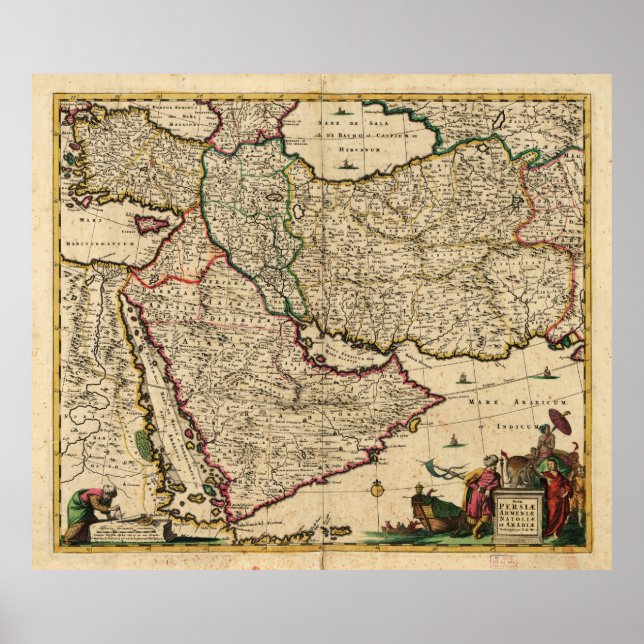 Pôster Mapa do Médio Oriente (1666) (Frente)
