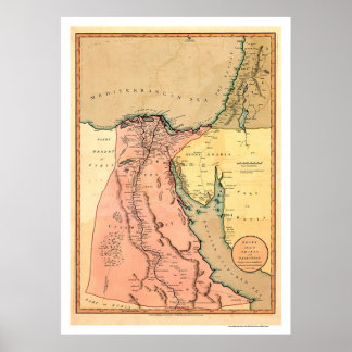 Poster Mapa do Médio Oriente - 1800