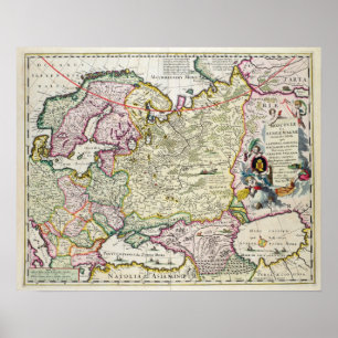 Pôster Mapa do menor de Ásia