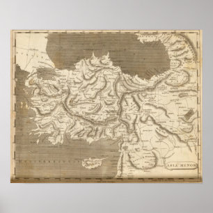 Poster Mapa do menor de Ásia por Arrowsmith