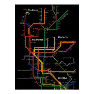 Pôster Mapa do metrô de NY-City