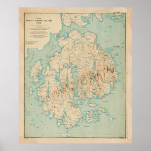 Poster Mapa do Monte Desert Island ME (1901)