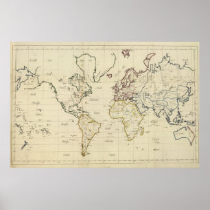 Pôster Mapa do mundo