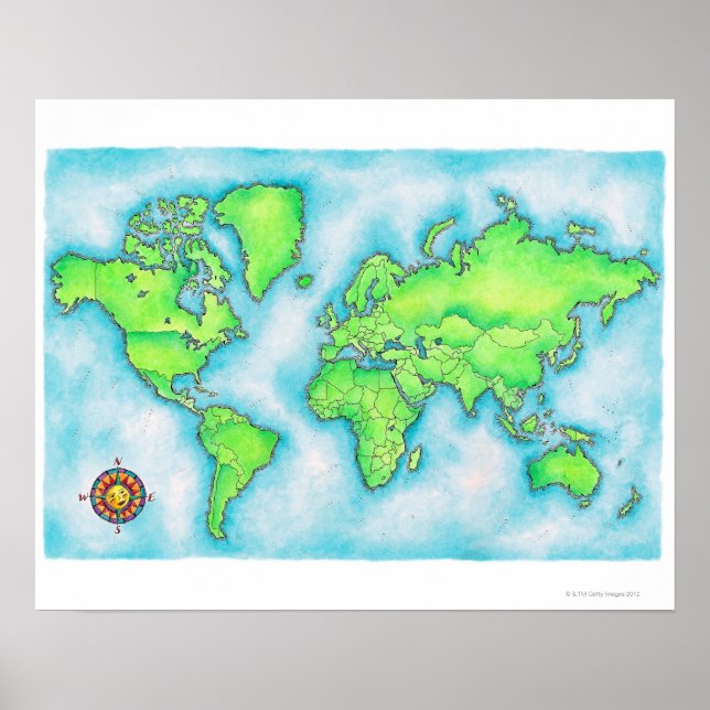 Poster Mapa do Mundo 15 (Frente)