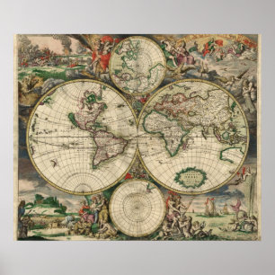 Pôster Mapa do mundo - 1689