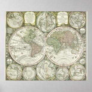 Poster Mapa do mundo   1744