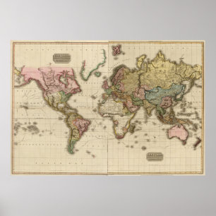 Poster Mapa do mundo (1812)