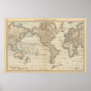 Pôster Mapa do Mundo 2