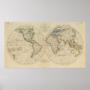 Pôster Mapa do mundo 4