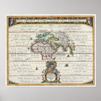 Mapa do Mundo Antigo de Jansson de 1650