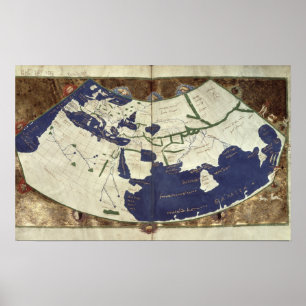 Poster Mapa do mundo conhecido, 'de Geographia