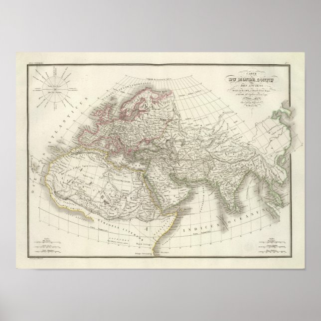 Pôster Mapa do Mundo conhecido pelos antigos (Frente)