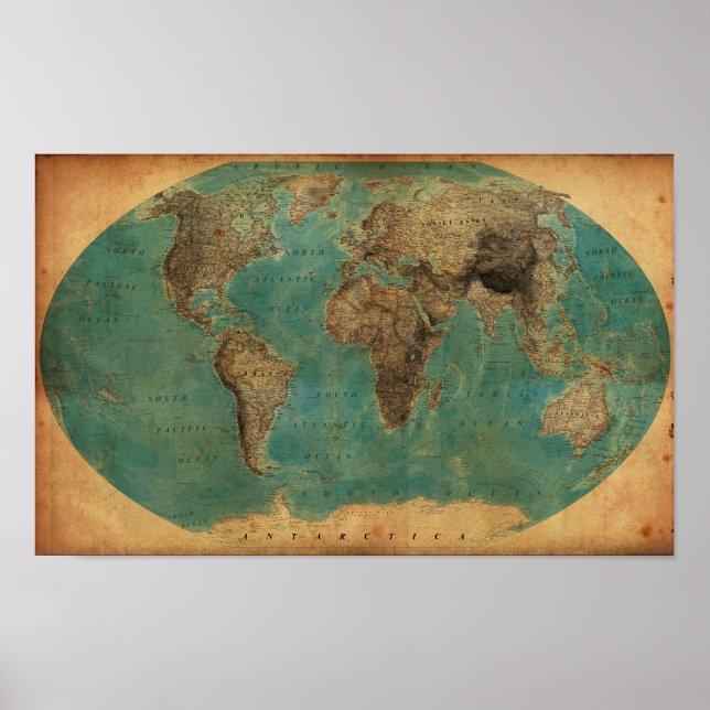 Poster Mapa do Mundo de 1938 (Frente)