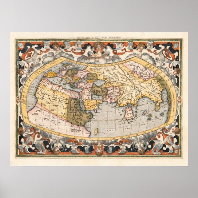 Poster Mapa do Mundo de Gerard Mercator (Frente)