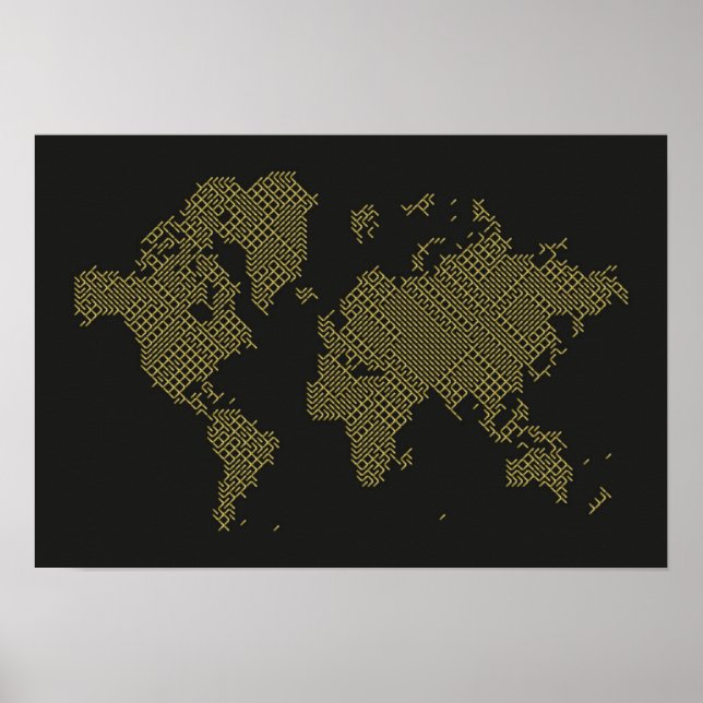 Poster Mapa do mundo digital (Frente)