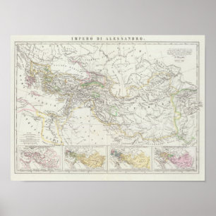 Pôster Mapa do mundo do hemisfério oriental