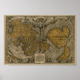 Pôster Mapa do Mundo do Oronce Fine 1531