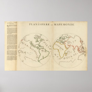 Poster Mapa do mundo em 4 porções