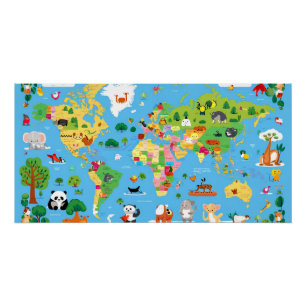 Pôster Mapa do Mundo Engraçado