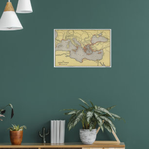 Poster Mapa do Mundo Grego Antigo (1899)