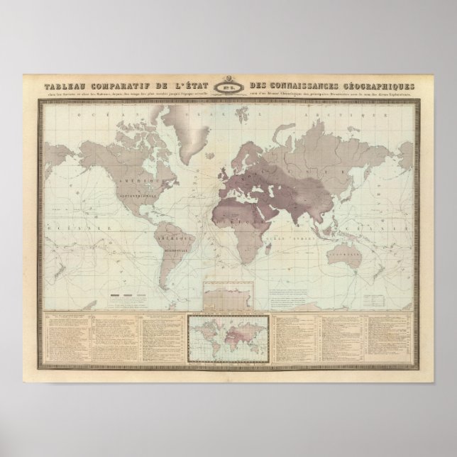 Poster Mapa do Mundo Histórico (Frente)