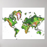 Mapa do Mundo Topográfico