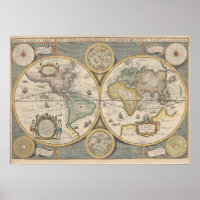 Mapa do Mundo Vintage