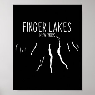 Poster Mapa do New York Finger Lakes Design _1