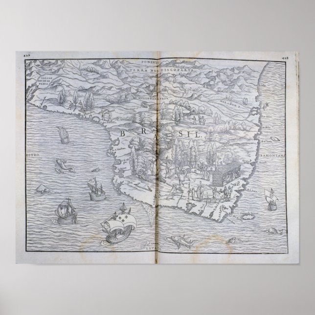 Pôster Mapa do Nordeste do Brasil (Frente)