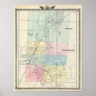 Poster Mapa do Normal, Bloomington