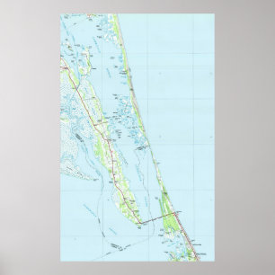 Pôster Mapa do Norte Outer Banks na Carolina do Norte (19