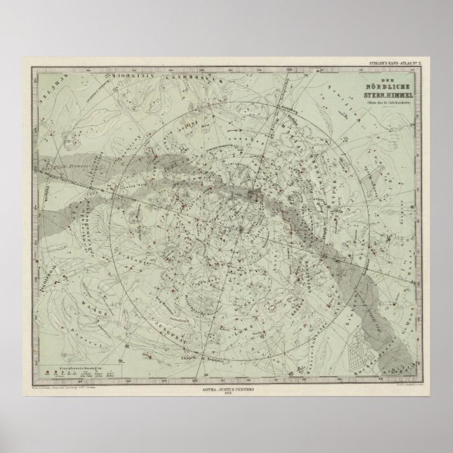 Poster Mapa do Norther Night Sky (Frente)