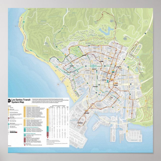 Poster Mapa do ônibus Los Santos (Frente)