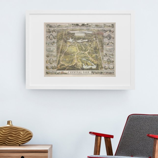 Poster Mapa do Parque Central do Nova Iorque, 1863 (Criador carregado)