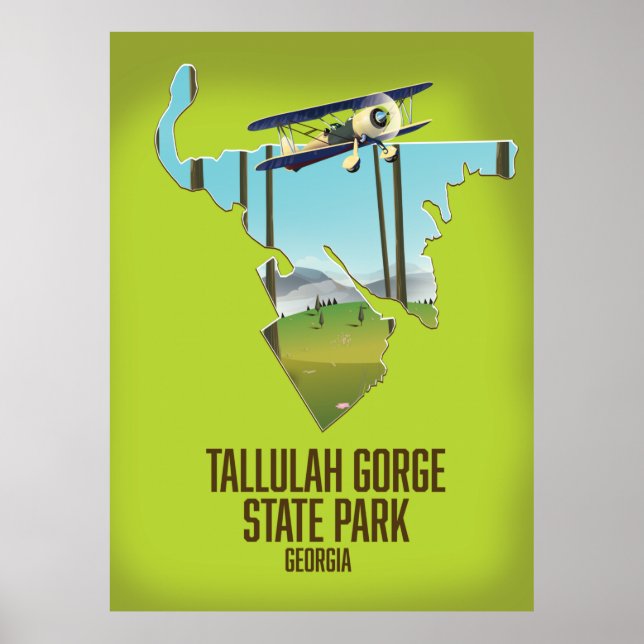 Poster Mapa do Parque Estadual do Gorge Tallulah (Frente)