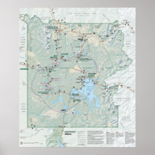 Poster Mapa do Parque Nacional de Yellowstone 2026