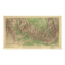 Mapa do Parque Nacional do Grand Canyon em 1926