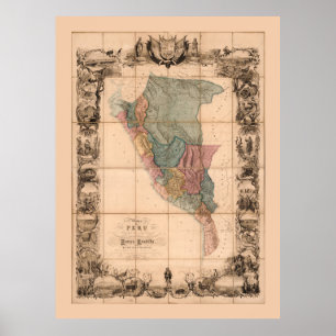 Poster Mapa do Peru (1862)