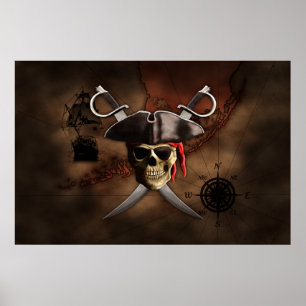 Pôster Mapa do pirata