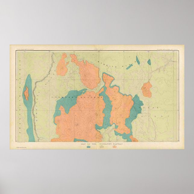Pôster Mapa Do Planalto De Uinkaret (Frente)