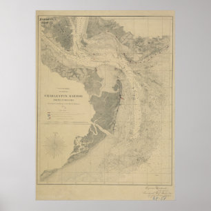 Pôster Mapa do porto de Charleston