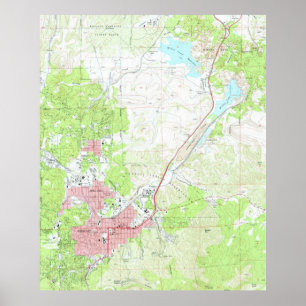 Pôster Mapa do Prescott Arizona (1973)