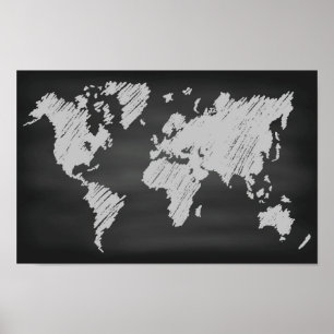 Pôster Mapa do quadro do mundo