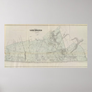 Pôster Mapa do ramo longo, NJ
