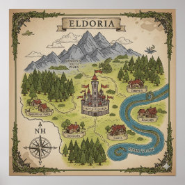 Poster Mapa do Reino de Eldoria