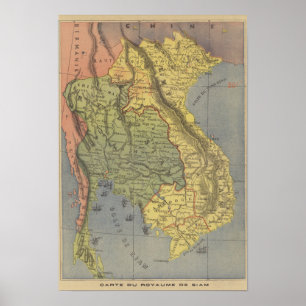 Poster Mapa do reino de Sião