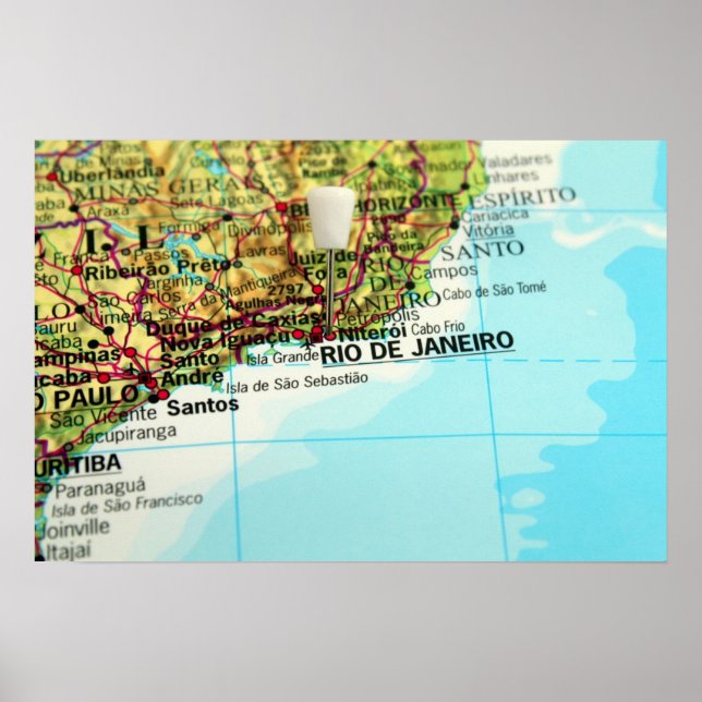Poster Mapa do Rio de Janeiro (Frente)