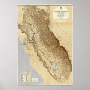 Pôster Mapa do San Joaquin