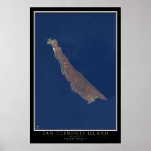 Poster Mapa do Satélite da Califórnia em San Clemente